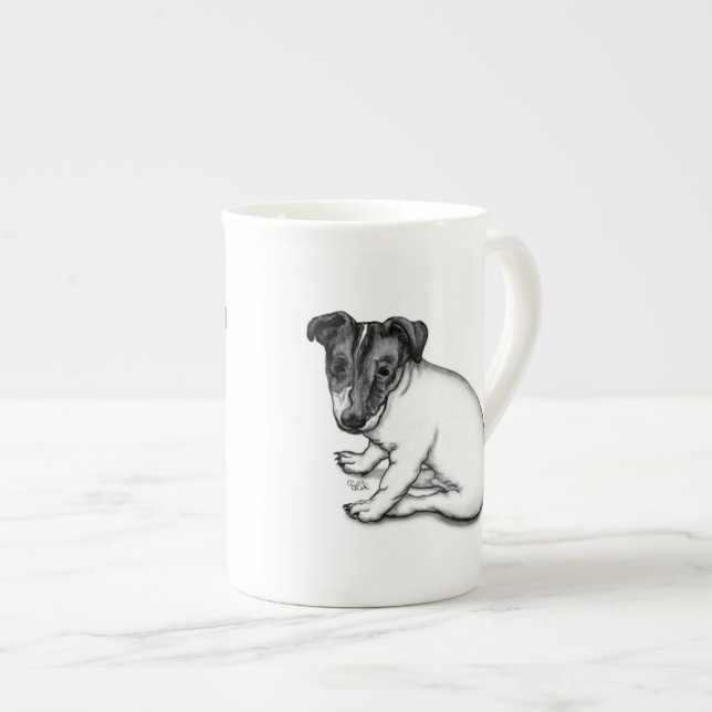 Jack Russell Puppy 10 veckor gammal Benporslin Mugg (Framsida höger)