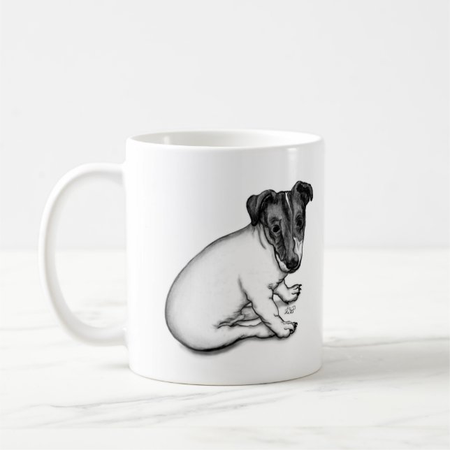 Jack Russell Puppy 10 veckor gammal Kaffemugg (Vänster)