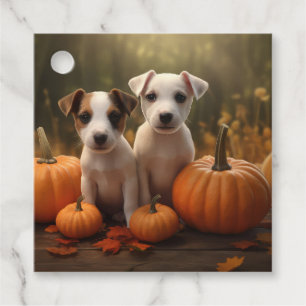 Jack Russell Puppy Autumn Delight Pumpkin Gåvor Etiketter