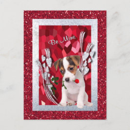 Jack Russell Puppy BE Mine Valentine Postcard Helg Vykort