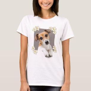 Jack Russell Puppy Floral Cute Adsible T Shirt