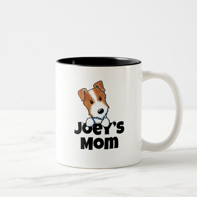 Jack Russell Puppy Två-Tonad Mugg (Höger)