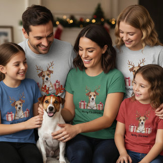 Jack Russell Reindeer T Shirt