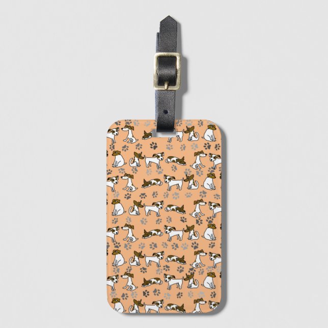 Jack Russell Resväsketikett Bagagebricka (Framsida vertikal)