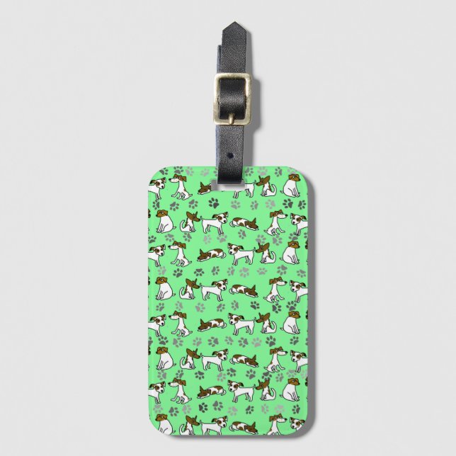 Jack Russell Resväsketikett Bagagebricka (Framsida vertikal)