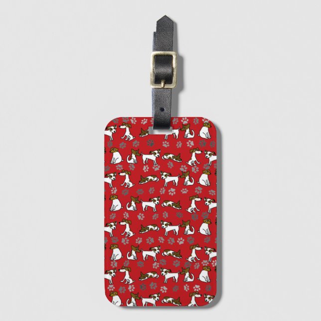 Jack Russell Resväsketikett Bagagebricka (Framsida vertikal)