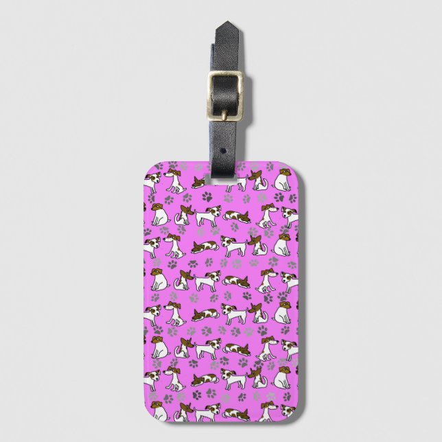 Jack Russell Resväsketikett Bagagebricka (Framsida vertikal)