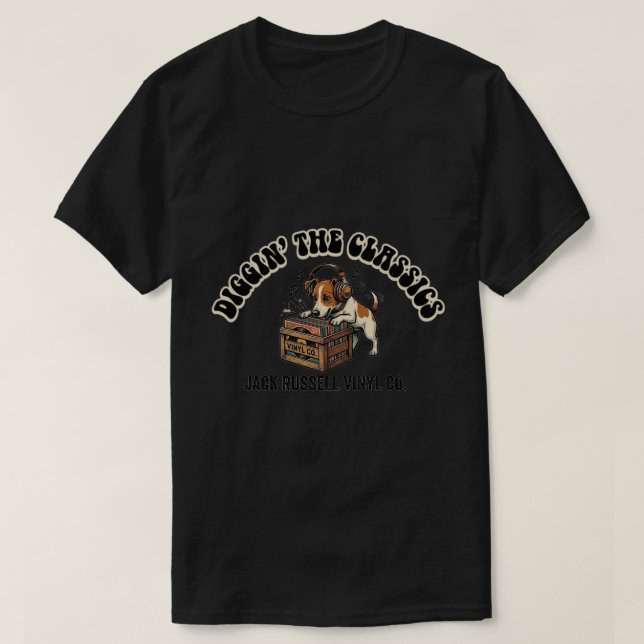 Jack Russell Rolig Gräver i de Klassiska Retro T Shirt (Design framsida)