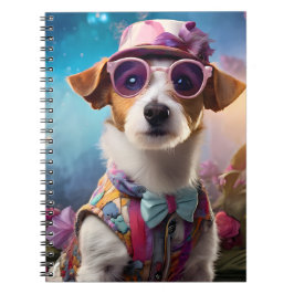 Jack Russell, Rosa glasögon och rosa hat Anteckningsbok