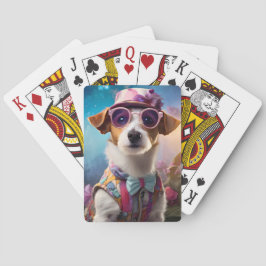 Jack Russell, Rosa glasögon och rosa hat Casinokort