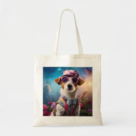 Jack Russell, Rosa glasögon och rosa hat Tygkasse
