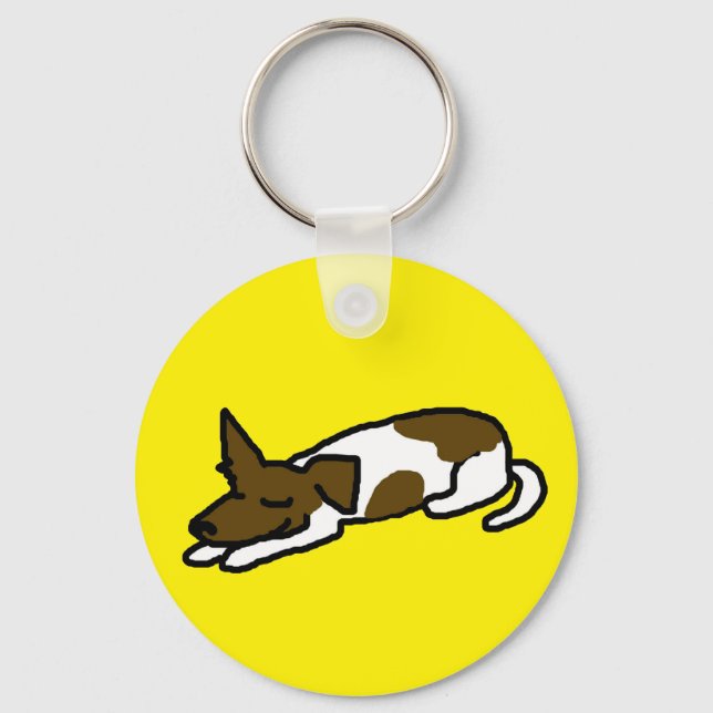 Jack Russell-serieteckning nyckelring (Framsida)