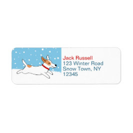 Jack Russell Snö Hund Helgdag Returadress Returadress Etikett