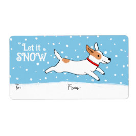 Jack Russell Snö Hund jul Helgdag Gift Fraktsedel