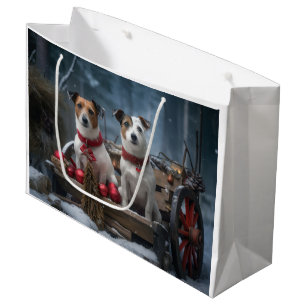 Jack Russell Snöig släde juldekoration 