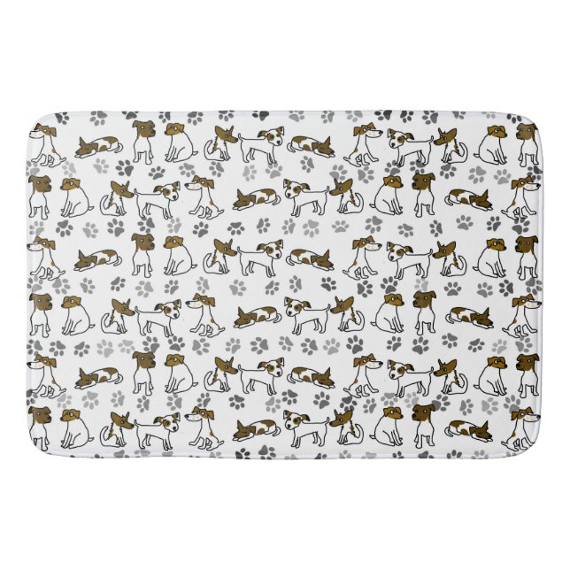 Jack Russell Tassavtryck Badrumsmattor (Framsidan)