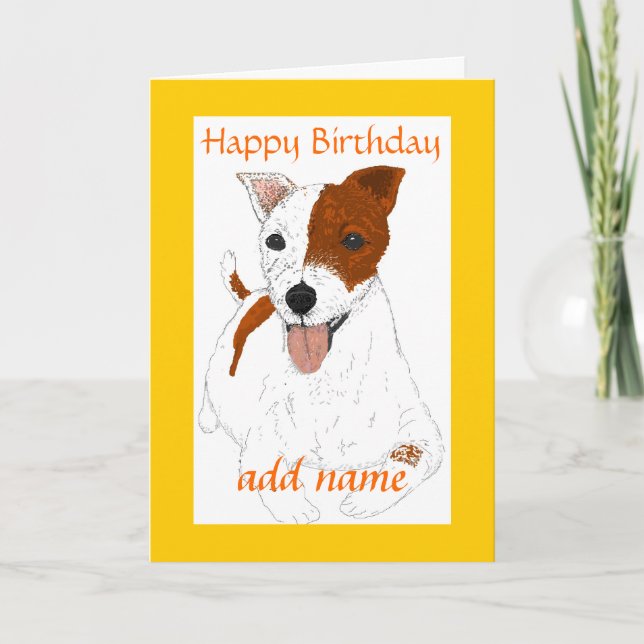 Jack Russell Terrier Anpassade Birthday Card Kort (Framsida)