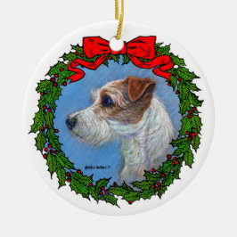 Jack Russell Terrier Art by Glenda S. Harlan Julgransprydnad Keramik