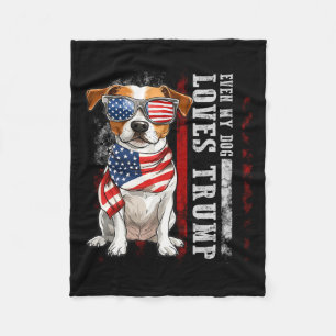 Jack Russell Terrier Även Min Hund älskar Trump Ro Fleecefilt