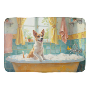 Jack Russell Terrier Bad Tid Lekfullt Badrum De Badrumsmatta
