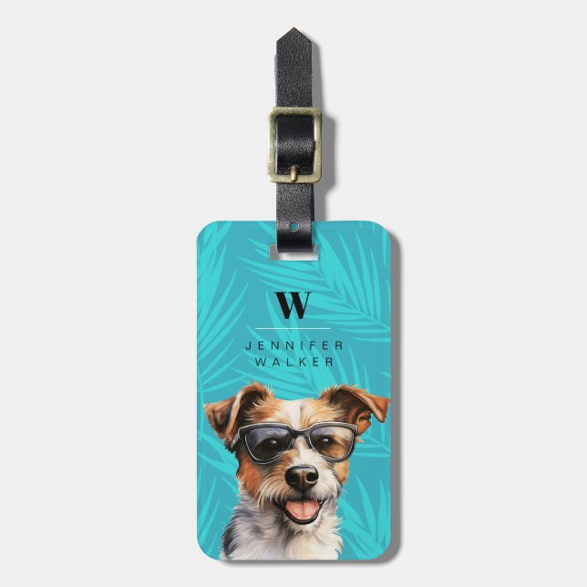 Jack Russell Terrier Bagage Tag Bagagebricka (Vertikal Framsida)