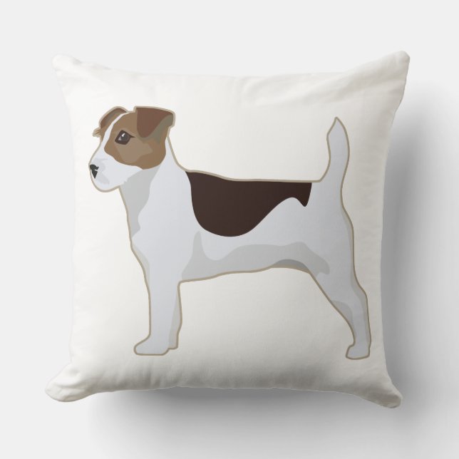 Jack Russell Terrier Basic Breed Illustration Kudde (Framsida)