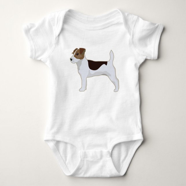 Jack Russell Terrier Basic Breed Illustration T Shirt (Framsida)