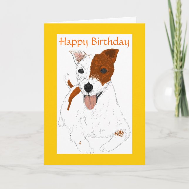 Jack Russell Terrier Birthday Card Kort (Framsida)