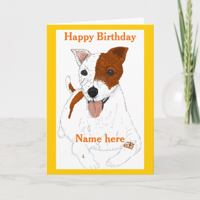 Jack Russell Terrier Birthday Card Kort (Framsida)