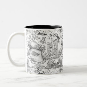 JACK RUSSELL Terrier Black Toile Två-Tonad Mugg