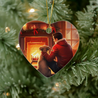 Jack Russell Terrier Brandman, Valp, Hundägare Julgransprydnad Keramik