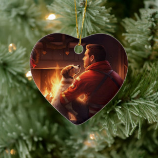 Jack Russell Terrier Brandman, Valp, Hundägare Julgransprydnad Keramik