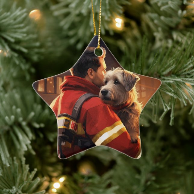 Jack Russell Terrier Brandman, Valp, Hundägare Julgransprydnad Keramik (Träd)