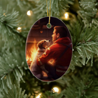 Jack Russell Terrier Brandman, Valp, Hundägare Pre Julgransprydnad Keramik