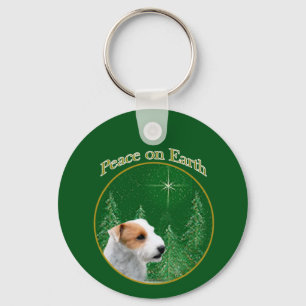 Jack Russell Terrier (bruten) Peace Keychain Nyckelring
