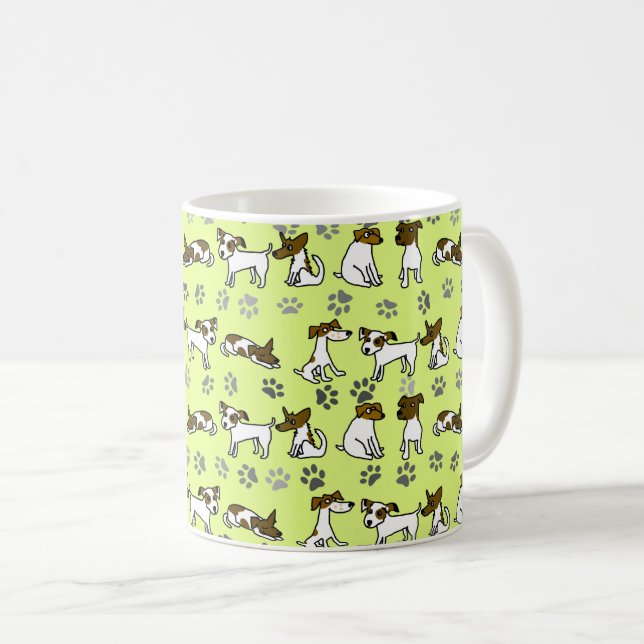 Jack Russell Terrier Cartoon Mug Kaffemugg (Framsida höger)