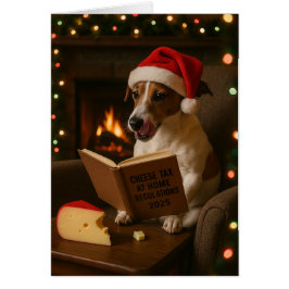 Jack Russell Terrier 'Cheese Tax' Christmas card Hälsningskort