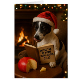 Jack Russell Terrier 'Cheese Tax' Christmas card Hälsningskort