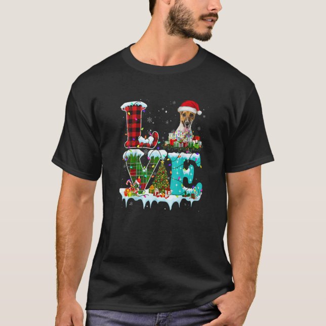 Jack Russell Terrier Christmas Tree Light Pajama D T Shirt (Framsida)