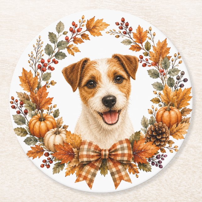 Jack Russell Terrier Coaster Underlägg Papper Rund (Framsidan)