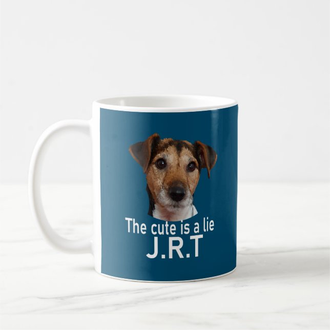 Jack Russell Terrier Cute är en Ljugit Kaffemugg (Vänster)