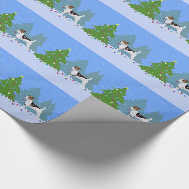 Jack Russell Terrier Decorating Julgran Presentpapper (Hörn)