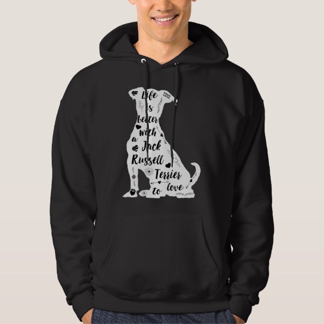 Jack Russell Terrier Design for Terrier Dog Lovers Hoodie (Framsida)
