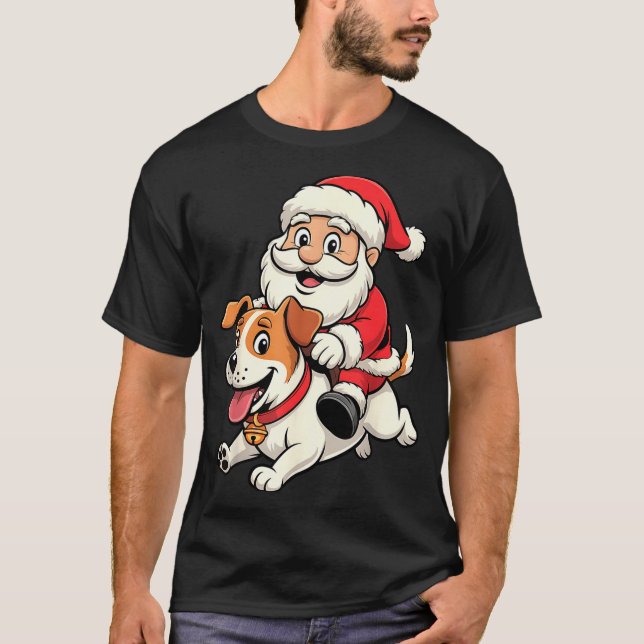 Jack Russell Terrier Dog Lover Kids Men Women Chri T Shirt (Framsida)
