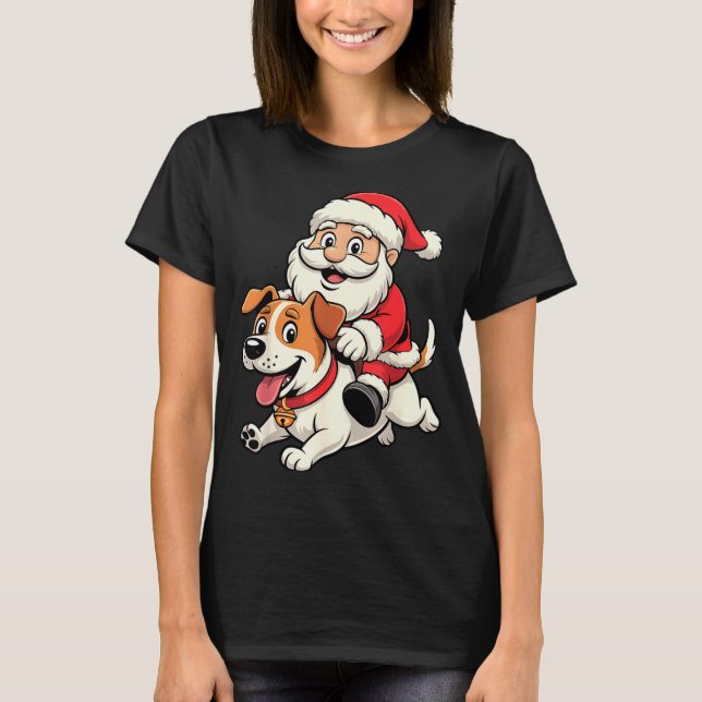 Jack Russell Terrier Dog Lover Kids Men Women Chri T Shirt (Framsida)
