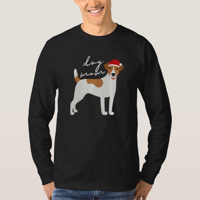 Jack Russell Terrier Dog Mom Christmas T Shirt (Framsida)