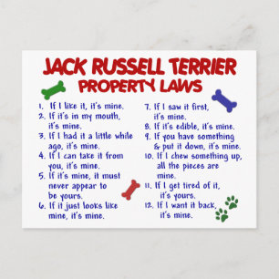 JACK RUSSELL TERRIER Egendom LAGSTIFTNING 2 Vykort