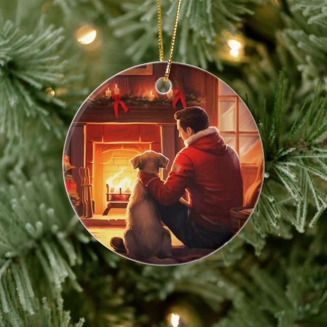 Jack Russell Terrier Fireman, Puppy, Pet Hund älsk Julgransprydnad Keramik (Träd)