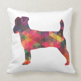 Jack Russell Terrier Geometric Mönster Silhouette Kudde