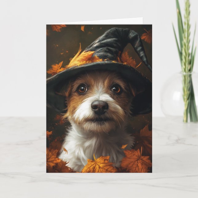 Jack Russell Terrier Halloween Helgkort (Framsida)